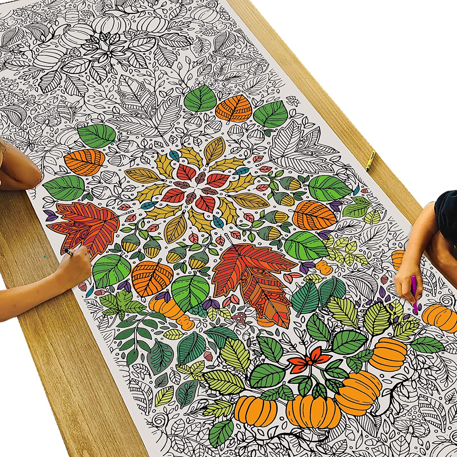 Giant Fall Mandala Coloring Banner – Tiny Expressions
