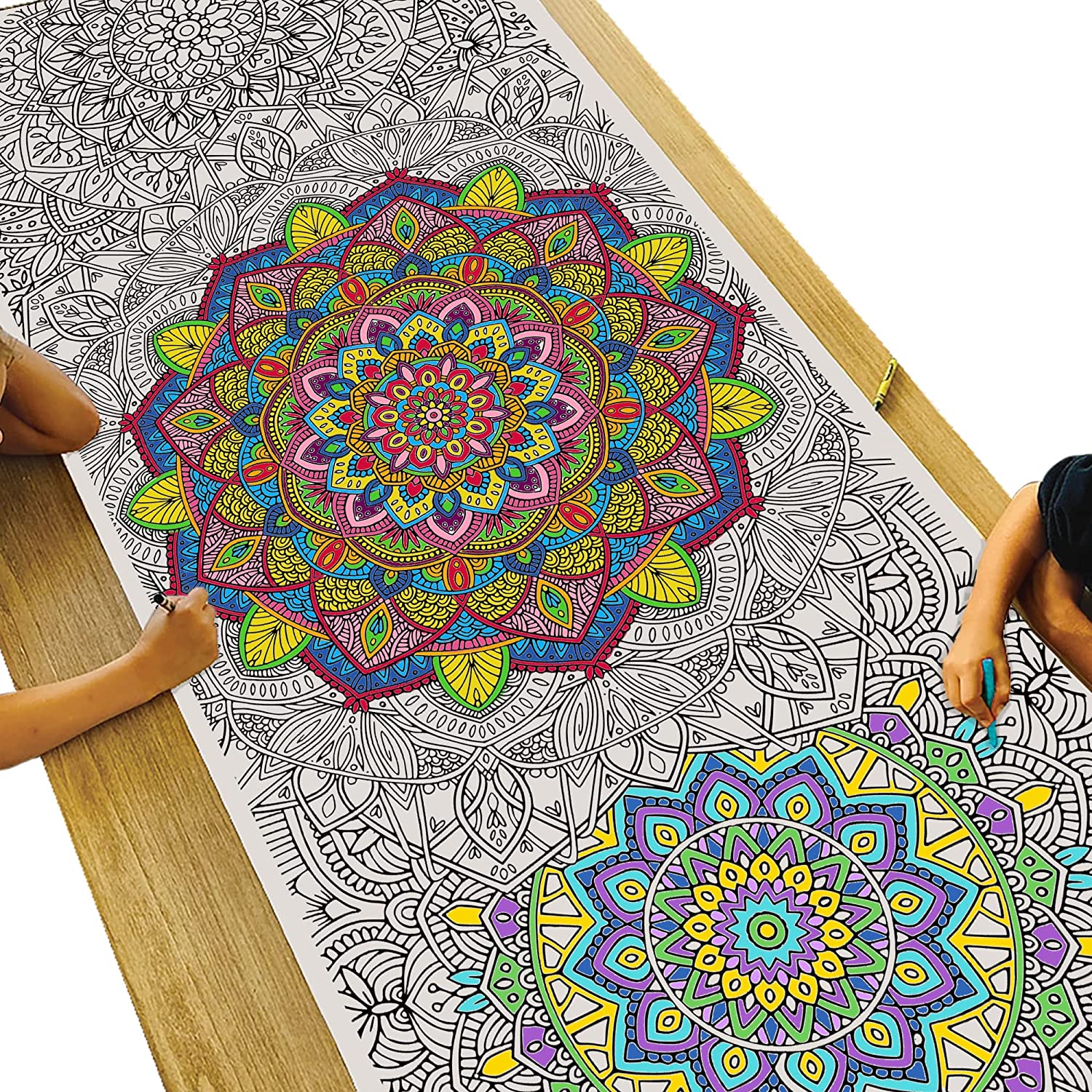 Elephant Giant Coloring Posters for Kids Adults Elephant Coloring Poster  39.37×51.96 Inch Mandala Coloring Posters Wall Art Decor Blank Banner for