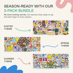 3-Pack GIANT Coloring Banners | Spring, Easter & Summer