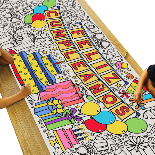 GIANT Feliz Cumpleaños Coloring Banner