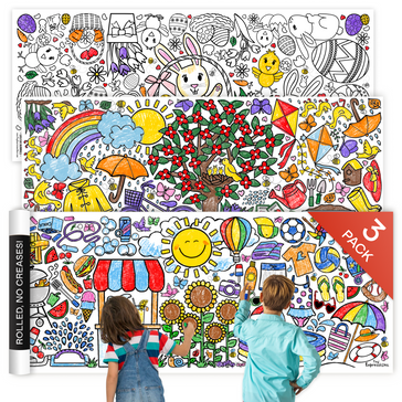 3-Pack GIANT Coloring Banners | Spring, Easter & Summer