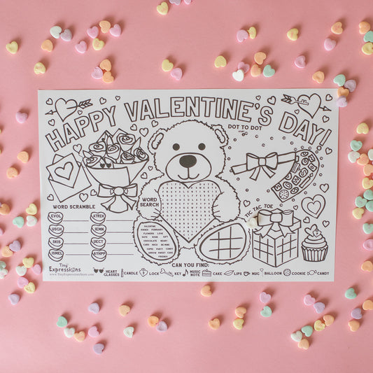 Valentine's Day Coloring Placemats