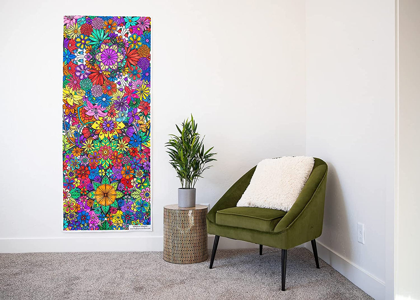 Giant Flowers Mandala Coloring Banner – Tiny Expressions