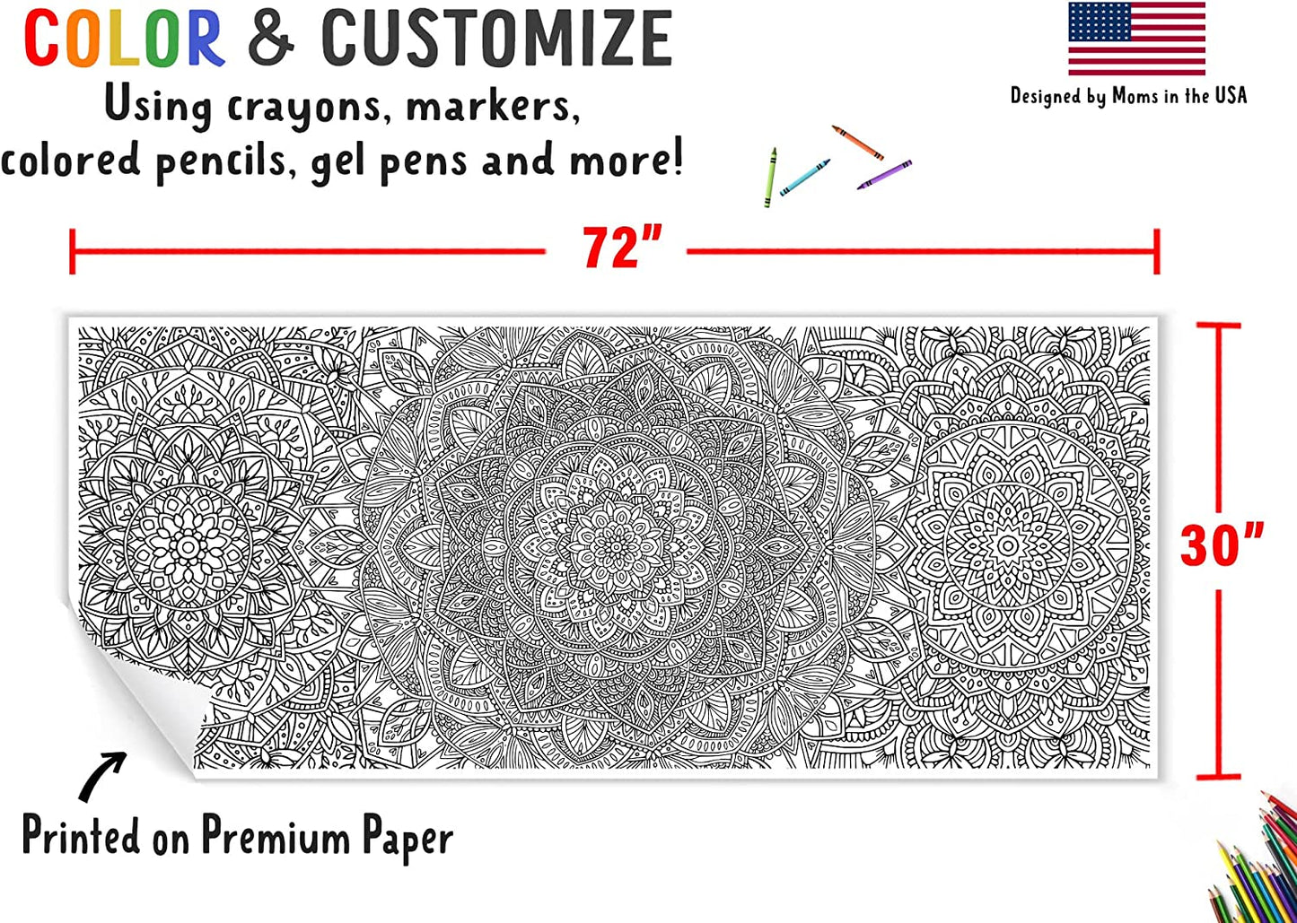 Giant Mandala Coloring Banner – Tiny Expressions