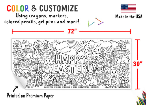 Giant Easter Egg Hunt Coloring Banner