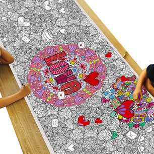 Giant Valentine's Day Mandala Coloring Banner